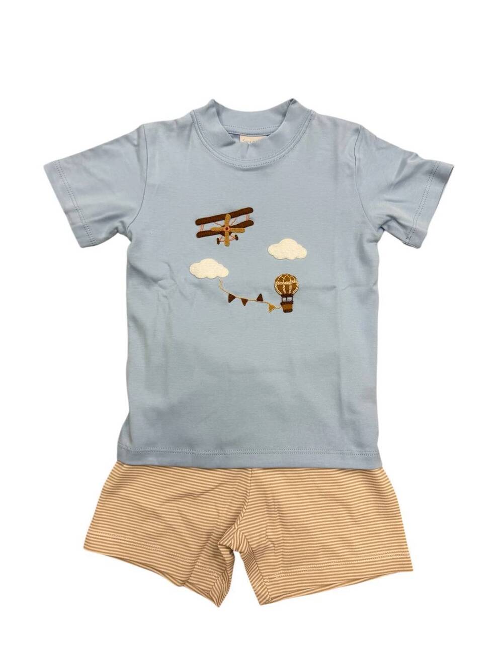 NEW SQUIGGLES boy's short set in airplane